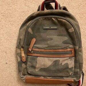 Tommy Hilfiger Green and Brown Camouflage Backpack